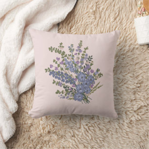 Cojín decorativo Floral Bouquet de Lavanda Azul