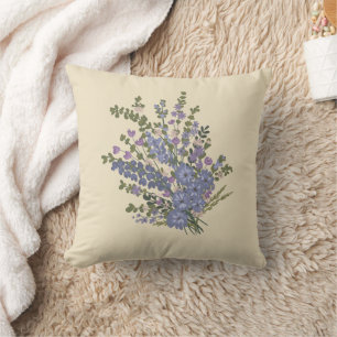 Cojín decorativo Floral Bouquet de Lavanda Azul