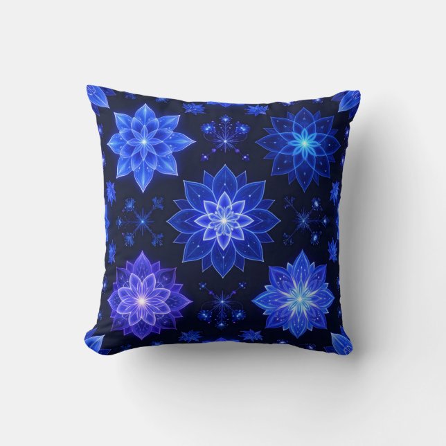 Cojín decorativo floral brillante etéreo (Anverso)