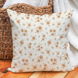 Cojín Decorativo Floral Campestre Boho Silvestre Beige Simple