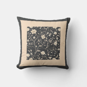 Cojín Decorativo Floral carbón y beige