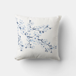 Cojín Decorativo Floral Cherry Blossoms Blue White