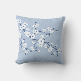 Cojín Decorativo Floral Cherry Blossoms Blue White