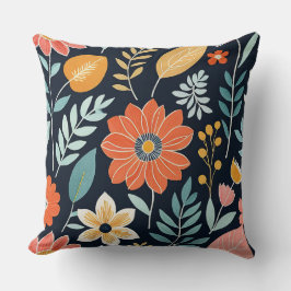 Cojín Decorativo Floral colorida de Boho