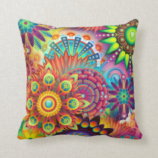 Cojín decorativo Floral Colorido Psicodélico Abstr