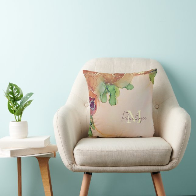 Cojín Decorativo Floral con nombre (Silla)