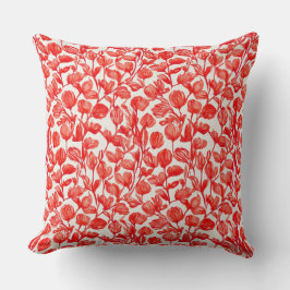 Cojín Decorativo Floral con patrón rojo