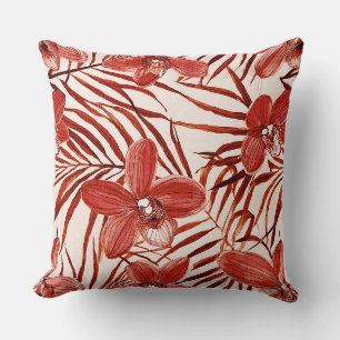 Cojín Decorativo Floral con patrón rojo