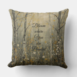 Cojín Decorativo Floral Cottagecore Florece Donde Estás Plantada 