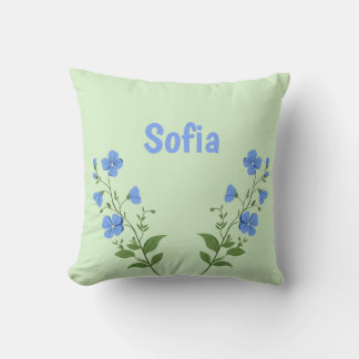 Cojín Decorativo Floral daisy modern personalized cute elegant blue