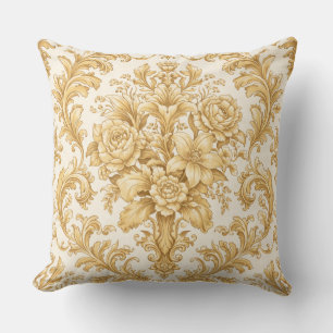 Cojín Decorativo Floral Damask Dorado
