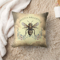 Floral de abeja dorada personalizada