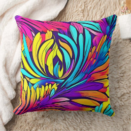 Cojín Decorativo Floral de abstracto vibrante