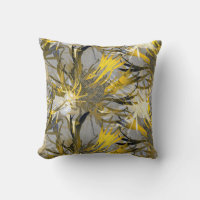 Floral de abstrato artístico gris y amarillo