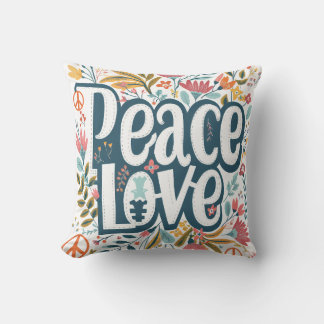 Cojín Decorativo Floral de amor por la paz
