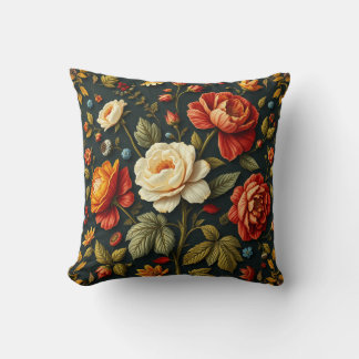 Cojín Decorativo Floral de Art Nouveau - Vida en plena floración