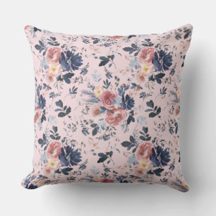 Cojín decorativo Floral/de banda rosa