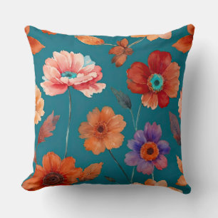 Cojín Decorativo Floral de Boho colorida
