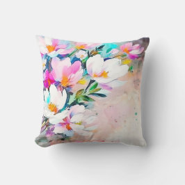 Cojín decorativo floral de color acuático de radia