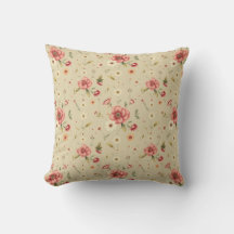 Cojín decorativo floral de color beige para decora