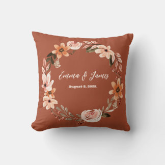 Cojín Decorativo Floral de color de agua boho personalizada