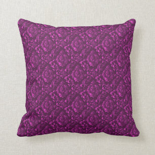 Cojín Decorativo Floral de Damasco Rosa de Lujo