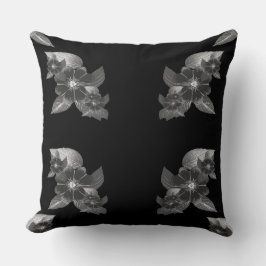 Cojín Decorativo Floral de escala de grises