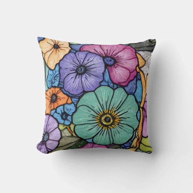 Cojín Decorativo Floral de flores (Anverso)