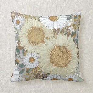 Cojín decorativo floral de girasol