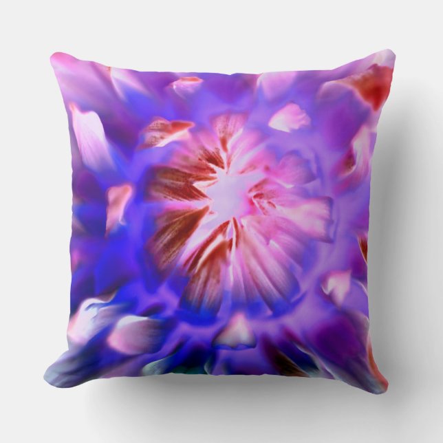 Cojín decorativo floral de impresión púrpura (Anverso)