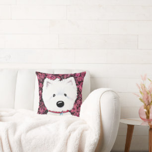 Cojín Decorativo Floral de Impresiones de Westie