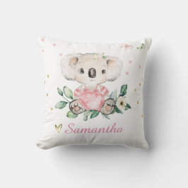 Cojín Decorativo Floral de Koala personalizada