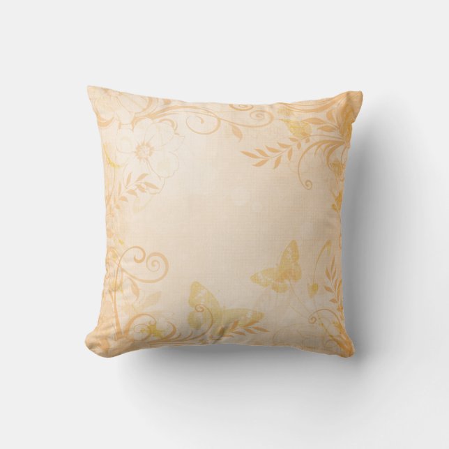Cojín decorativo floral de la mariposa del (Anverso)