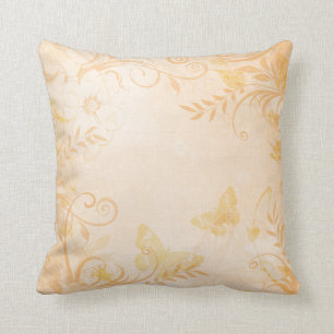 Cojín decorativo floral de la mariposa del