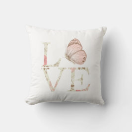 Cojín Decorativo Floral de mariposa de amor