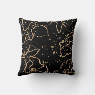 Cojín Decorativo Floral de oro negro