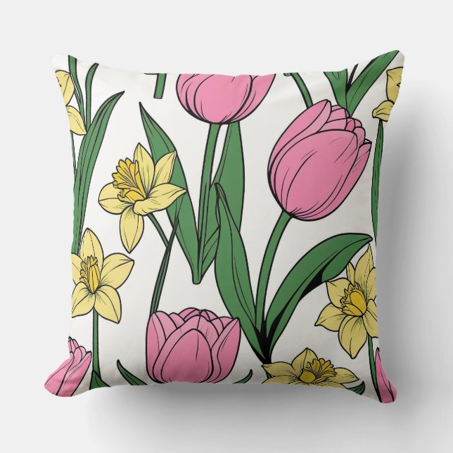 Cojín Decorativo Floral de primavera (Anverso)