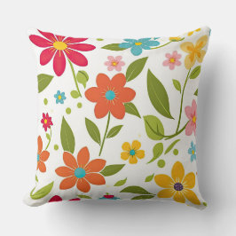 Cojín Decorativo Floral de primavera colorida