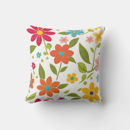 Cojín Decorativo Floral de primavera colorida