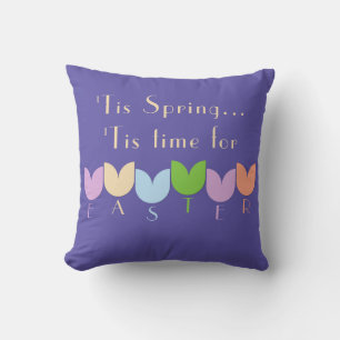 Cojín Decorativo Floral de primavera divertida, tulipanes de Pascua