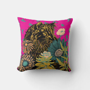 Cojín decorativo Floral del tigre de corazón salva