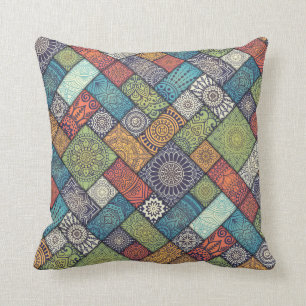 Cojín decorativo floral diagonal elegante de las