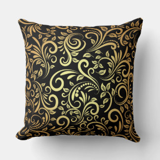 Cojín Decorativo floral dorada