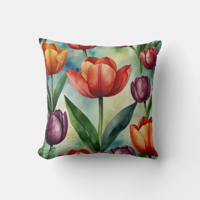 Cojín decorativo floral elegante (Anverso)