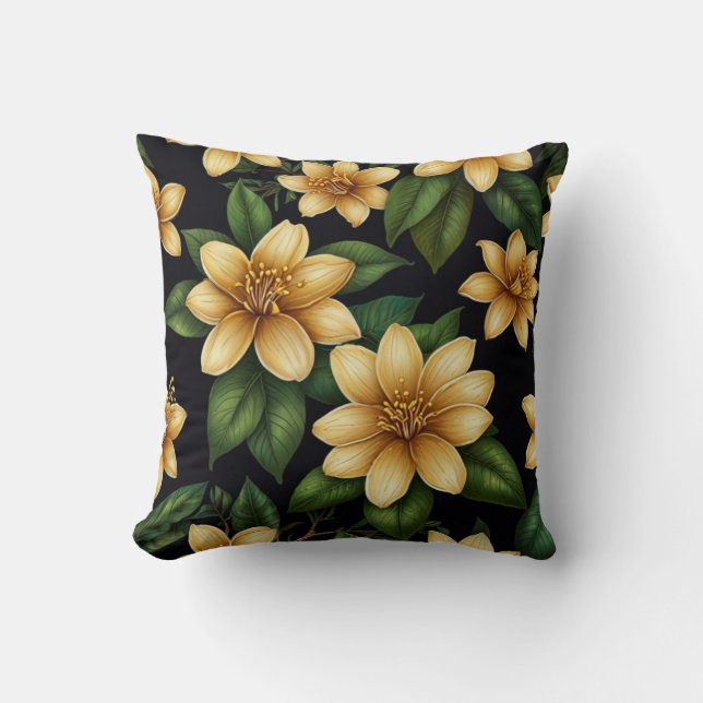 Cojín decorativo floral elegante (Anverso)