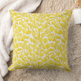 Cojín Decorativo Floral en patrón amarillo