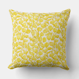 Cojín Decorativo Floral en patrón amarillo