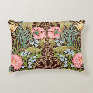 Cojín Decorativo Floral estilo Art Nouveau: patrón de cosecha de co