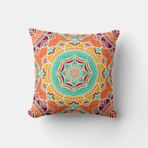 Cojín Decorativo Floral Étnica: Encantador Diseño Sin Marea.