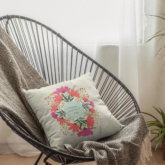 Cojín Decorativo Floral feliz día de la madre (Subido por el creador)